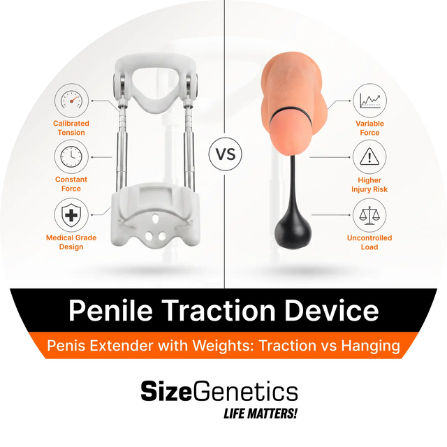 Penis Extender with Weights: Traction vs Hanging