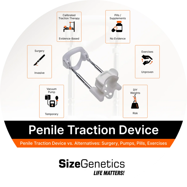 Penile Traction Device vs. Alternatives: Surgery, Pumps, Pills, Exercises